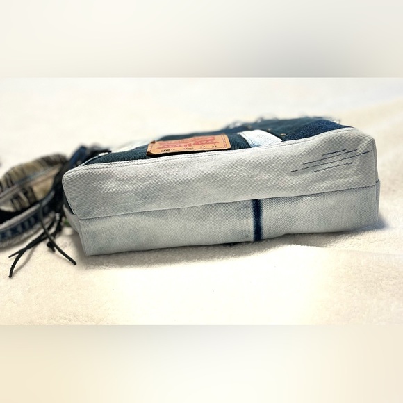 Patchwork Denim Clutch Handbag - from Upcycled denim Jeans - Picture 13 of 14